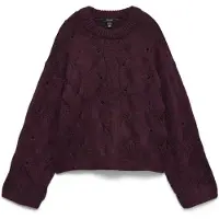 Vero Moda Trui Vmnewlina Ls O-neck Pullover 10335024 Winetasting/w. Melange Dames Maat - XL