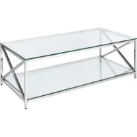Beliani AUDET - Salontafel - Zilver - Veiligheidsglas