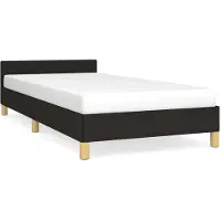 vidaXL Bedframe met hoofdeinde zonder matras 80x200 cm stof zwart