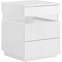 SoBuy Nachtkastje met 3 laden, modern, voor slaapkamer en woonkamer, 41 x 40 x 52 cm, wit, FBT167-E-W