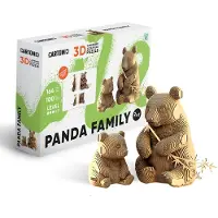 Cartonic -3D PUZZLE -2IN1 PANDA FAMILY- puzzelen karton 3D DIY Creatief Speelgoed Decoratie Interieur Cadeau Ecologisch Voor kinderen en volwassenen