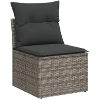 vidaXL 11-delige loungeset voor de tuin met kussens, grijs, polyrotan