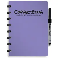 Correctbook A5 Uitwisbaar Notitieboek – Herbruikbaar schrift – Petunia Purple – Blanco – Inclusief pen & wisdoekje – Aanvulbaar met extra pagina’s