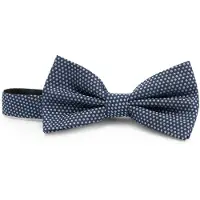 Gents - Strik zijde print stippel - Zijde - Blauw - Maat One/One