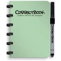 Correctbook A6 Uitwisbaar Notitieboek – Misty Mint – Gelinieerd – Herbruikbaar schrift – Inclusief pen & wisdoekje – Aanvulbaar met extra pagina’s