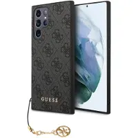 GUESS 4G Bedels Hoesje (Samsung Galaxy S24 Ultra), Smartphonehoes, Zwart
