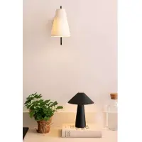 Globen Lighting Tafellamp Cannes, dimbaar, zwart, Woon-/ Eetkamer, Kunststof, Scandinavisch, Tafellamp