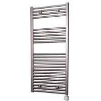 Sanicare Carini elektrische Wifi radiator 112x45cm inox-look met thermostaat zilver rechtsonder