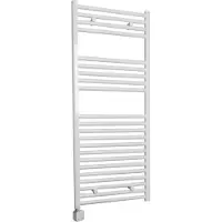 Sanicare Carini elektrische Wifi radiator 112x60cm wit met thermostaat zilver linksonder
