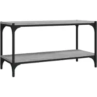 vidaXL Tv-meubel 80x33x41 cm bewerkt hout en staal grijs sonoma eiken