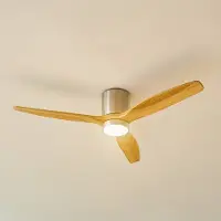 LUCANDE Faipari LED Plafondventilator Nikkel/Hout - , Faipari, Hout, Woonkamer, Hout, Modern