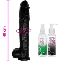 Kiotos Lusty Mega Realistische Grote Dildo met zuignap - 48 x 8 cm! - XXL Dildo Voordeelpack - Extreme Zwarte Dildo voor anaal gebruik
