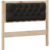 vidaXL Hoofdbord Anders Bruin en zwart 90 cm Massief grenenhout