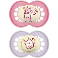 Mam Original Night Fopspeen Silicone Pink 6-16 2 St Fopspeen