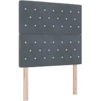 vidaXL LED Hoofdbord met hoofdeinde Donkergrijs 90 cm Fluweel