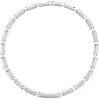 Behave Ketting Dames Zilver – Korte Schakelketting – Choker Ketting 43 cm – Mat & Glanzend Zilver – Nikkelvrij –