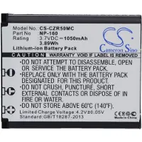 123accu Casio NP-160 accu (3.7 V, 1050 mAh, huismerk)