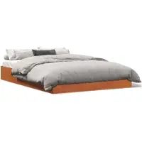 vidaXL Bedframe zonder matras massief grenenhout wasbruin 120x190 cm