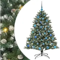 vidaXL Kunstkerstboom Groen 150 cm PVC en Plastic en Staal