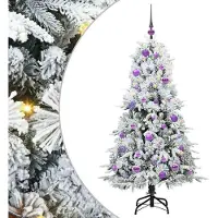 vidaXL Kunstmatige Hinged Kerstboom met 150 LED Wit 150 cm PE en PVC