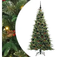 vidaXL Kunstmatige Hinged Kerstboom met 300 LED Groen 180 cm PE en PVC