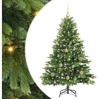 vidaXL Kunstkerstboom met 150 LED met standaard Groen 150 cm PE en PVC
