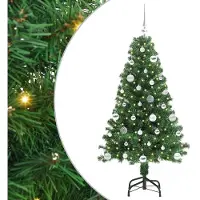 vidaXL Kunstkerstboom Groen 150 cm PVC en Staal en Kunststof