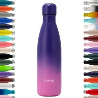 FLASKE Original Drinkfles 500 ml - Geïsoleerde RVS Waterfles - BPA-vrij - 12u Warm & 24u Koud - Geschikt als Thermosfles en Thermoskan - Water Bottle Stainless Steel - Gradient Lavender