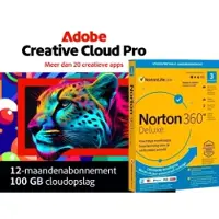 Adobe Creative Cloud Pro + Norton 360 Deluxe voor 3 apparaten | 1 Jaar