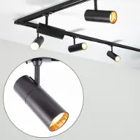 LumenXL Modern 1-fase railsysteem 3 meter met Liam spots met gouden detail