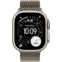 Apple Watch Strap - 49mm - Natural Titanium - Milanese Loop - Medium