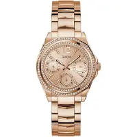 GUESS Analoog horloge 'Ritzy' rose-goud