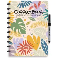 Correctbook A4 Uitwisbaar Notitieboek – Botanical Beauty – Blanco – Herbruikbaar schrift – Inclusief pen & wisdoekje – Aanvulbaar met extra pagina’s