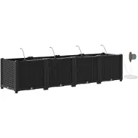 vidaXL Plantenbak 4 st Zwart 160 x 40 x 37,5 cm PP