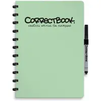 Correctbook A4 Uitwisbaar Notitieboek – Misty Mint – Gelinieerd – Herbruikbaar schrift – Inclusief pen & wisdoekje – Aanvulbaar met extra pagina’s