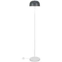 Costway 146 cm staande lamp met voetpedaal, E27 fitting en lampenkap, leeslamp voor woonkamer, studeerkamer of slaapkamer