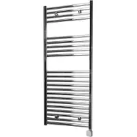 Sanicare Electrische Wifi Radiator HPW Carini 111,8x60 cm chroom Met Thermostaat Zilver Rechtsonder