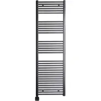 Sanicare Electrische wifi radiator hpw carini 172x60 cm gunmetal met thermostaat zwart linksonder