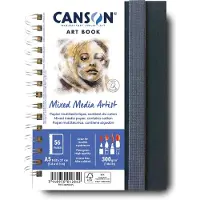 Canson Mixed Media Artist tekenboek | 28 vellen | 300 g/m² | ft 14 | 8 x 21 cm (A5)