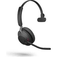 Jabra Evolve2 65 headset, mono, draadloos, zwart Bluetooth, incl. Link 380 USB-C