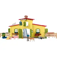 Schleich Farm Animal Figure Set with Accessories - 92 Piece Educational Farm Playset with Cow. Horse. Pig and