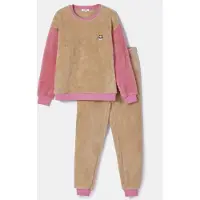 Woody huispak meisjes/dames - beige/roze - kat - 252-10-PYM-M/127 - maat 164