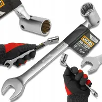 JCB - Dubbelzijdige Steeksleutel met Gelede Kop - 17mm - Chroom-Vanadium Staal