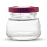 Chomik Glazen potje 50ml met rode metalen dop