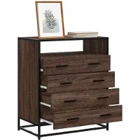 vidaXL Ladekast 70x41x83,5 cm bewerkt hout bruin eikenkleur