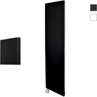 Sanicare Electrische wifi radiator hpw carini denso 180x40 cm mat zwart met thermostaat zilver linksonder