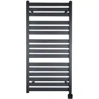 Sanicare Carini Moda elektrische Wifi radiator 120x60cm mat zwart met thermostaat zwart rechtsonder