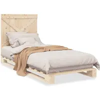 vidaXL Bedframe met hoofdbord massief grenenhout 90x200 cm
