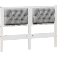 vidaXL Hoofdbord Anders Wit en lichtgrijs 135 cm Massief grenenhout