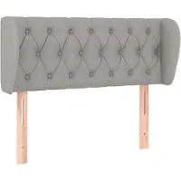 vidaXL Hoofdbord met randen 93x23x78/88 cm stof lichtgrijs